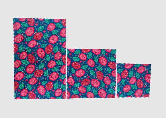 Meli Wraps Dragonfruit beeswax wrap folded for food storage