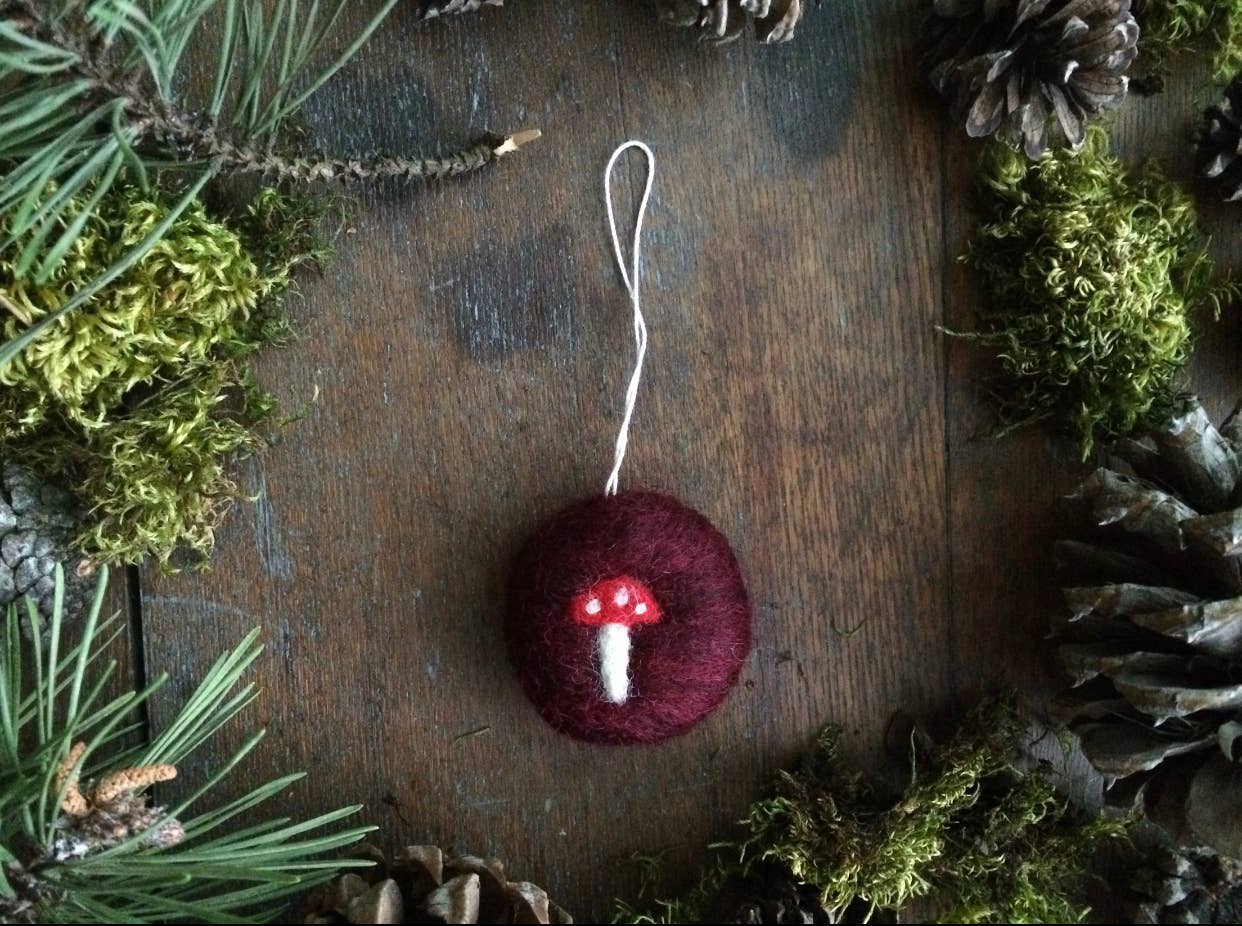 Felted Wool Round Ornament