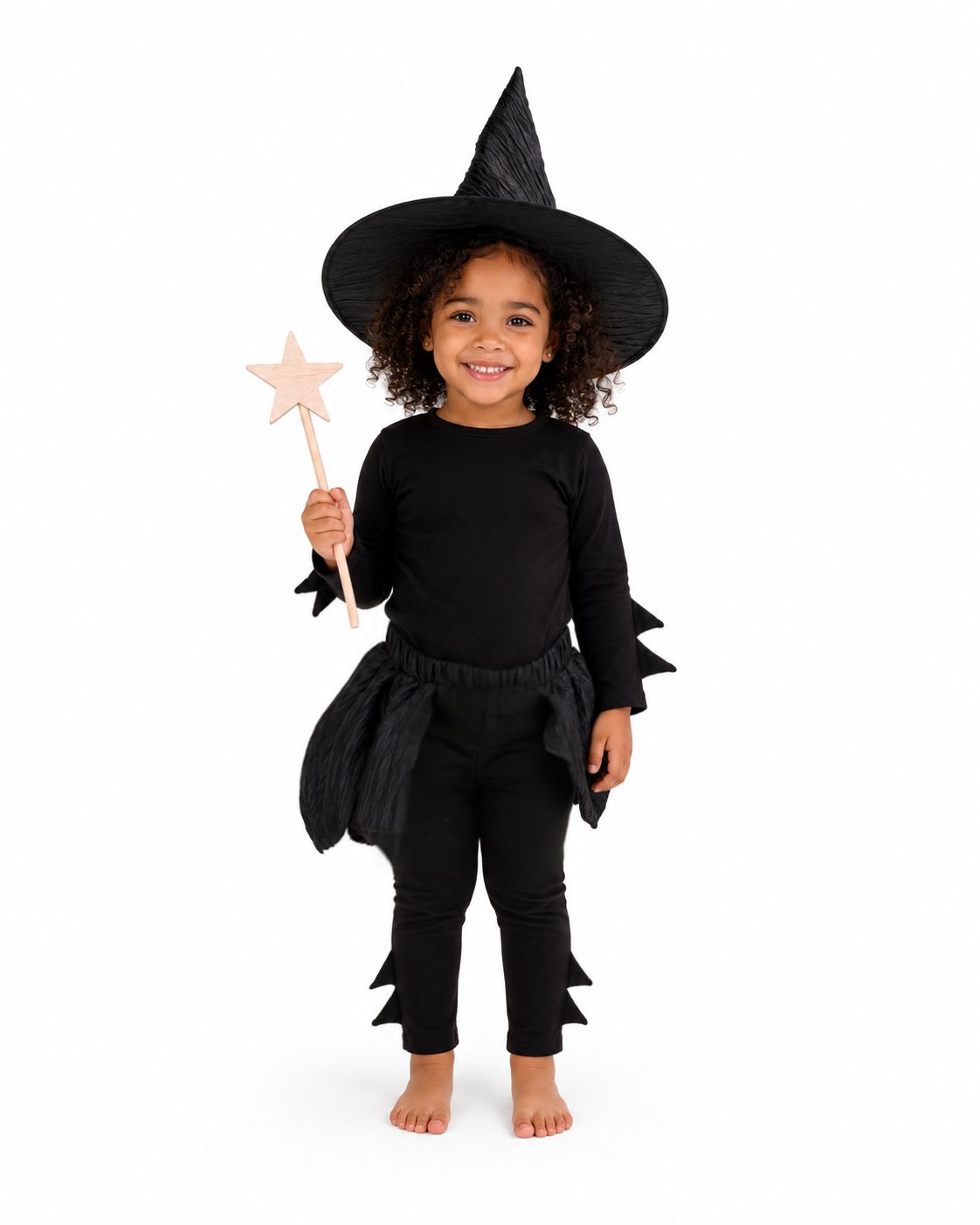 Deadstock crinkle-taffeta half skirt from the Black Witch Halloween Costume