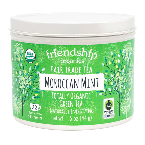 Moroccan Mint Green Tea tin by Friendship Organics — organic and Fair Trade certified
