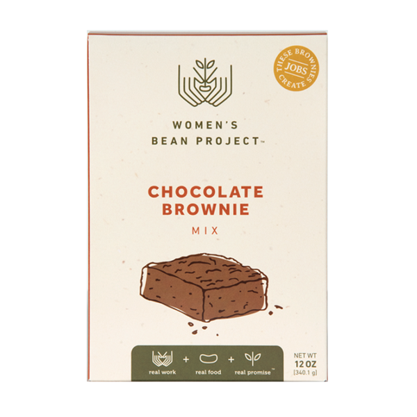 Box of Women's Bean Project Chocolate Brownie Mix on a white background