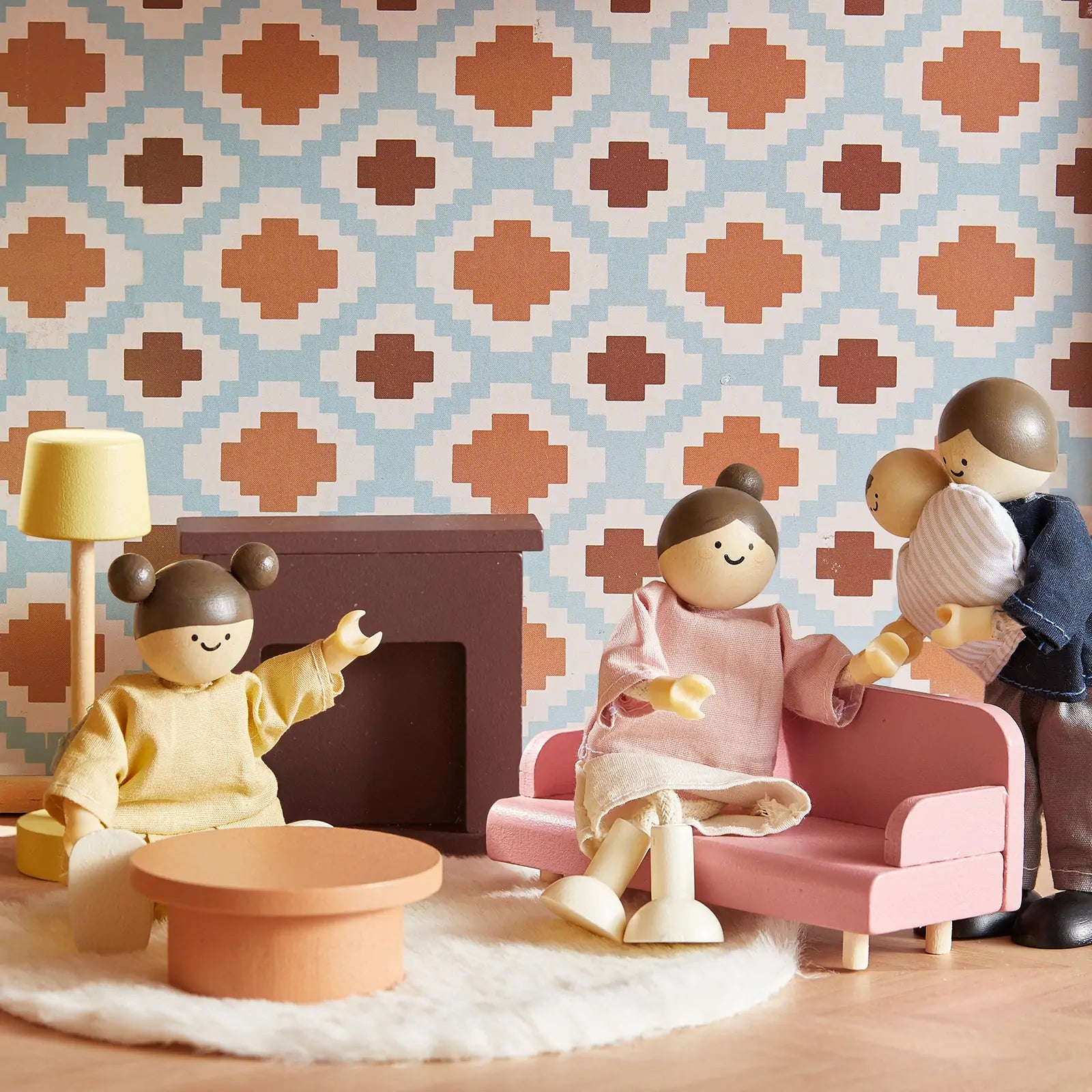 Tiny Land Sweetwood Pegasus dollhouse with furniture set and doll accessories