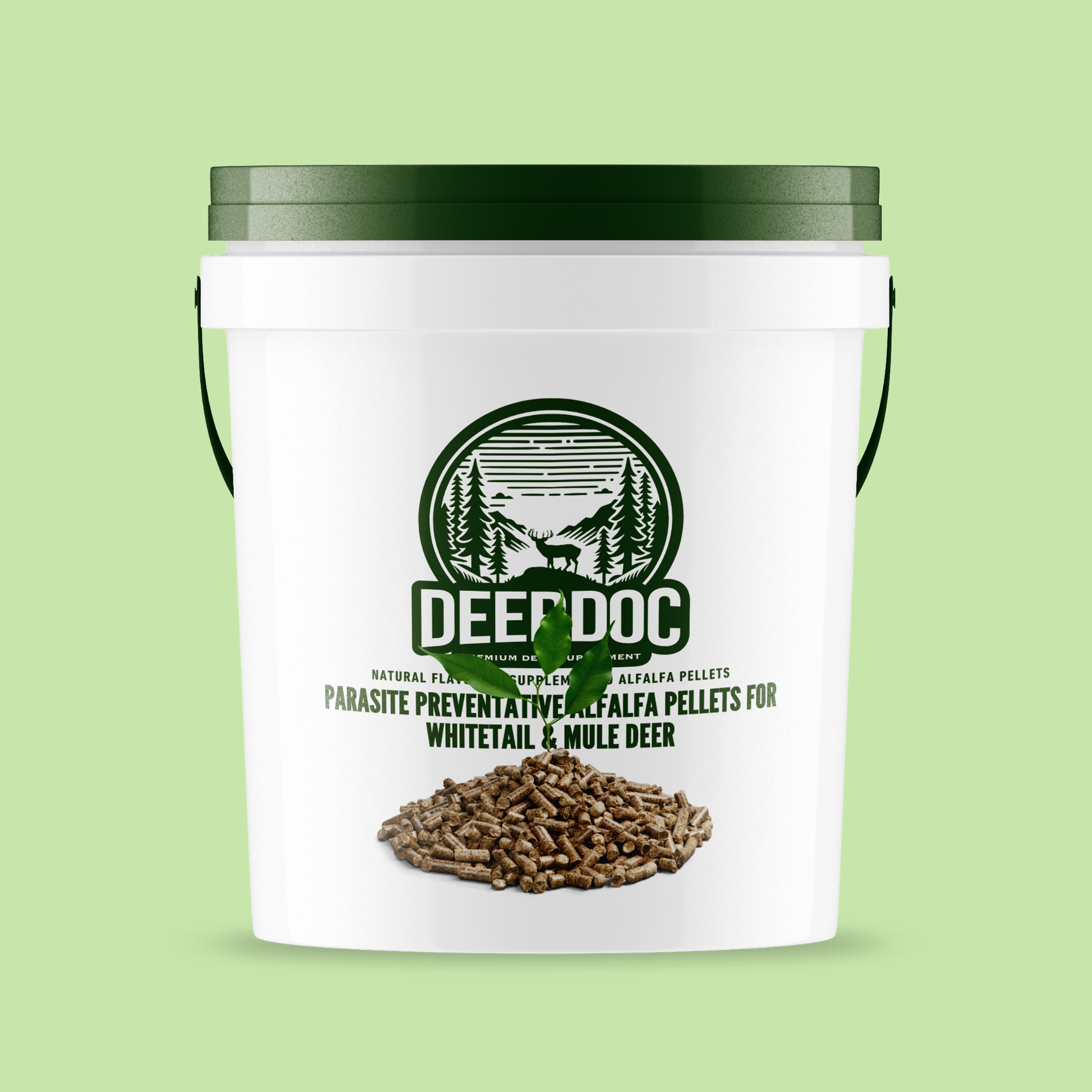 DeerDoc natural alfalfa pellet supplement for deer and livestock parasite defense