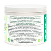 Container label with text and logos on a white background