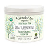 Decaf Green Mint Tea tin with plastic-free abacá fibre sachets by Friendship Organics