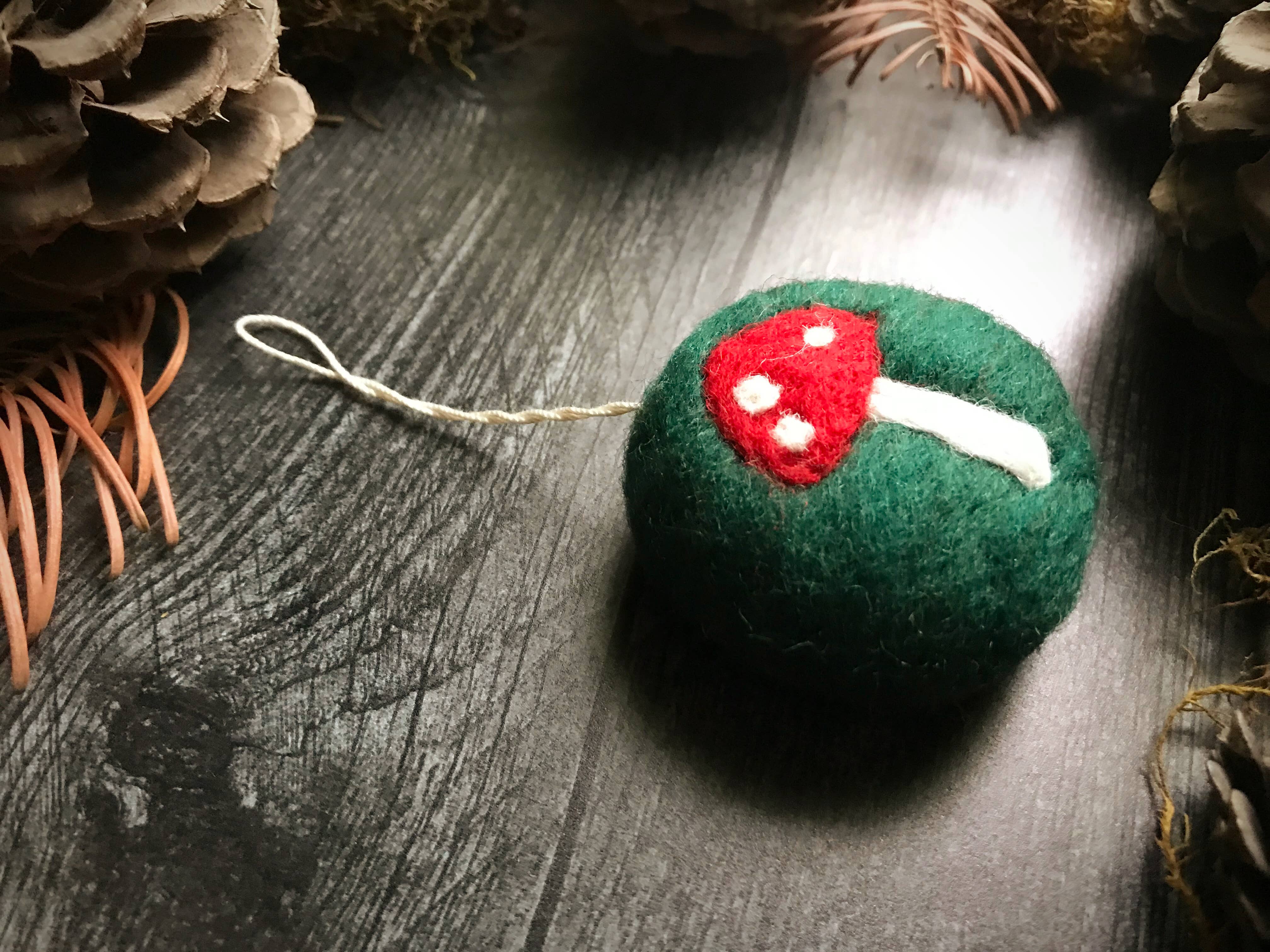 Felted Wool Round Ornament