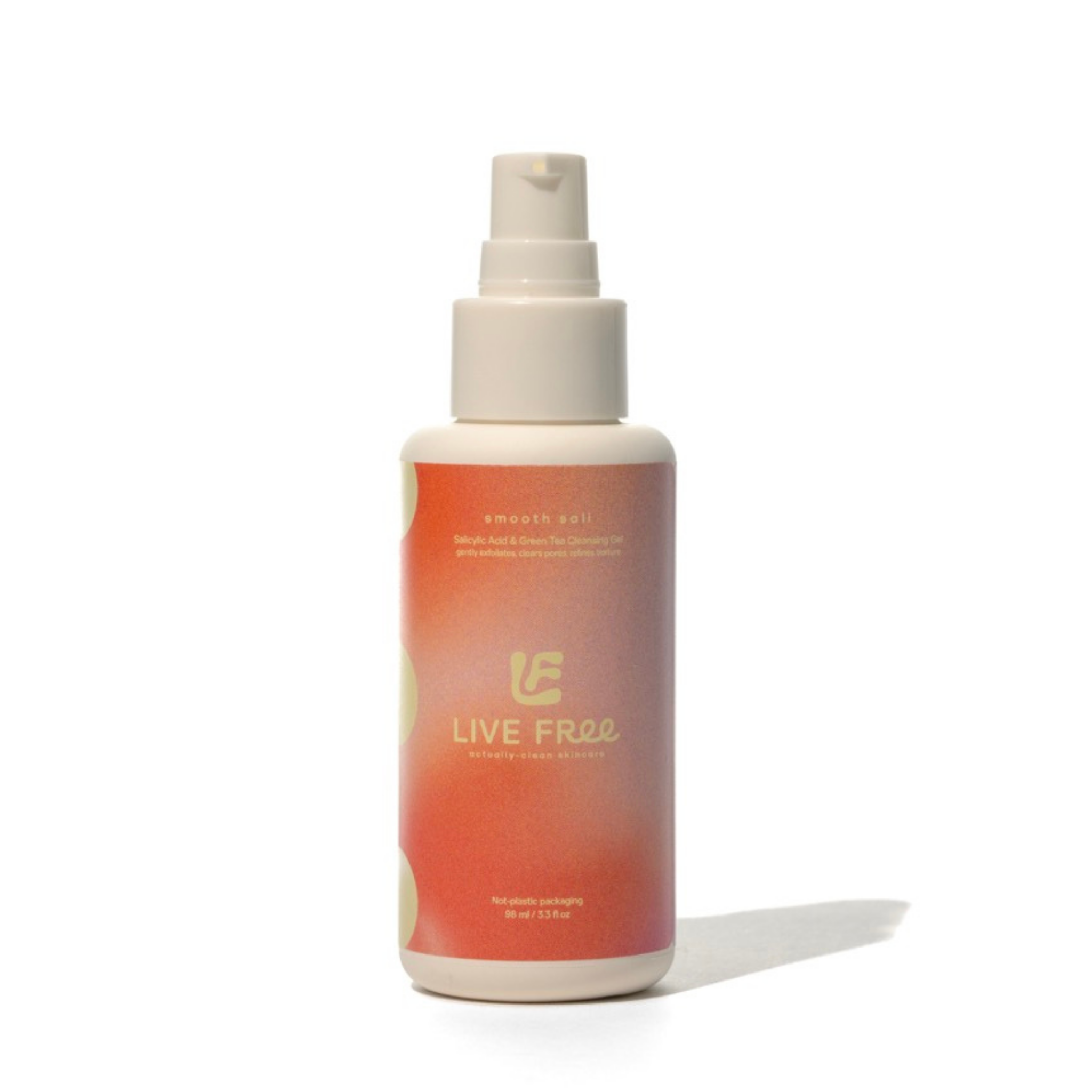 Smooth Sali salicylic acid cleansing gel by Free Living Co in a home compostable plant-based bottle