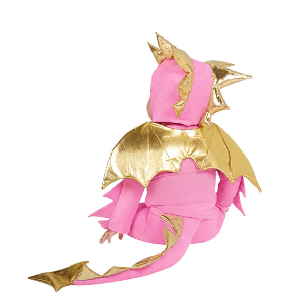 Child wearing the Baby Pink Dragon Costume with shimmering wings