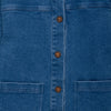 Front detail of the Mon Coeur Kids Denim Barn Jacket showing soft denim fabric and patch pockets