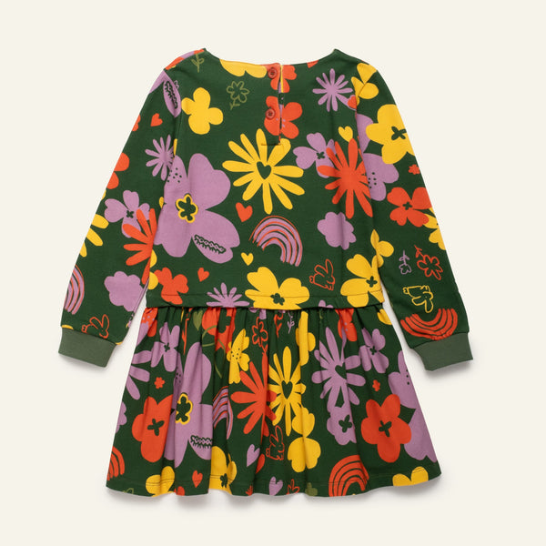 Mon Coeur Kids Wildflower Dress featuring a vibrant wildflower floral print, available in sizes 1Y–12Y