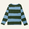 Blue & Green Rugby Stripe Long Sleeve T-Shirt | Organic & Recycled Cotton | Kids 1Y–12Y