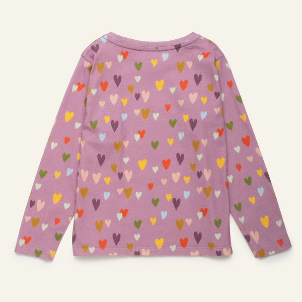 Mon Coeur Mini Hearts Long Sleeve T-Shirt for babies and kids, soft organic cotton heart print top