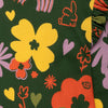 Close-up of ruffle shoulder detail on Mon Coeur Wildflower kids long sleeve T-shirt with floral print