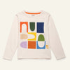 Mon Coeur Kids Shapes Long Sleeve T-Shirt with abstract print, made from organic and recycled cotton