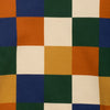 Close-up of Mon Coeur Kids Fall Checkered Sweatshirt showing checker pattern detail in warm autumn hues