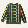 Mon Coeur Kids Fall Grid Sweatshirt flat lay showing organic and recycled cotton fabric and grid pattern