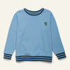 Mon Coeur MC Blue Sweatshirt for kids with striped rib trim and MC logo detail