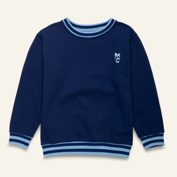 Mon Coeur Kids MC Navy Sweatshirt in organic and recycled cotton, sizes 1Y–12Y