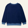Mon Coeur Kids MC Navy Sweatshirt laid flat showing hem rib trim and overall silhouette