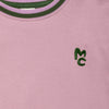 Children's Mon Coeur purple sweatshirt with signature striped rib trim detail