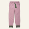 Mon Coeur Purple Jogger for kids in organic and recycled cotton with sporty striped cuffs, made in Portugal