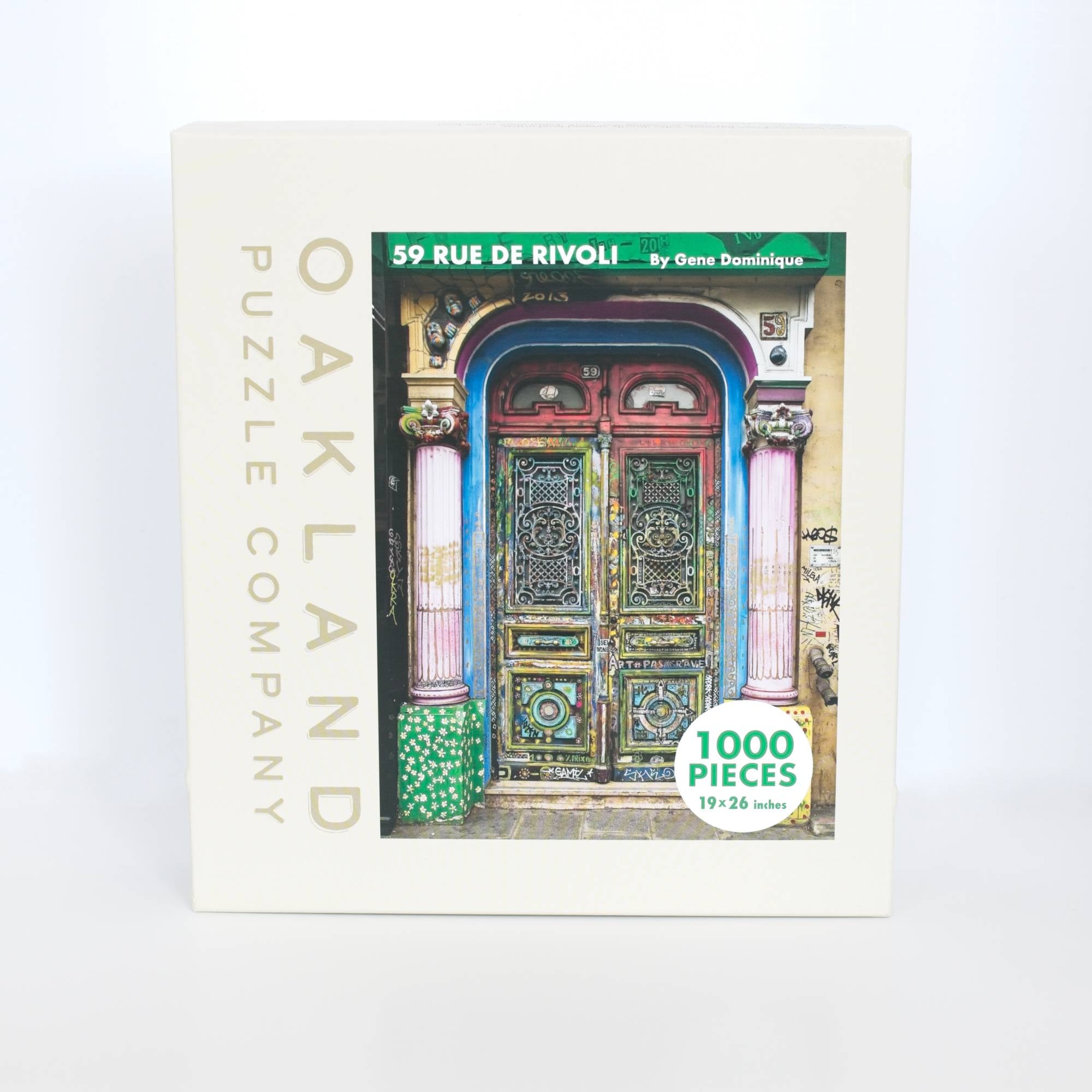 Box for the 59 Rue de Rivoli 1000-piece jigsaw puzzle showing the original Paris artwork