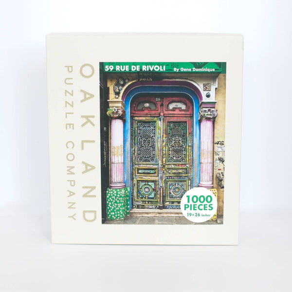 Box for the 59 Rue de Rivoli 1000-piece jigsaw puzzle showing the original Paris artwork