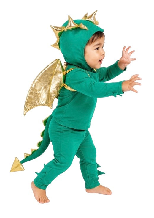 Close-up of the padded dragon wings on the Baby Green Dragon Costume