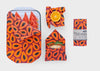 Meli wraps with fruit pattern on a white background