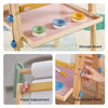 Children's art easel with storage board, paper adjustment, and adjustment knob features.