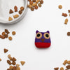 Organic catnip owl cat toy handmade from upcycled Guatemalan cotton fabric