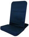 Navy blue folding chair cushion on a white background