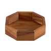 Wooden octagonal tray on a white background