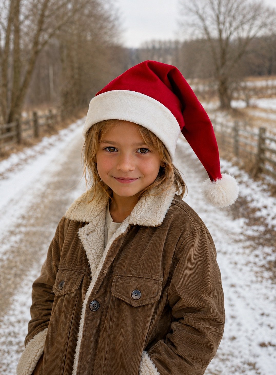 No Plastic Family Santa Hat in classic red cotton with organic hemp trim and rabbit-fur pompom
