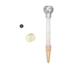 White electronic device with a beige tip on a white background