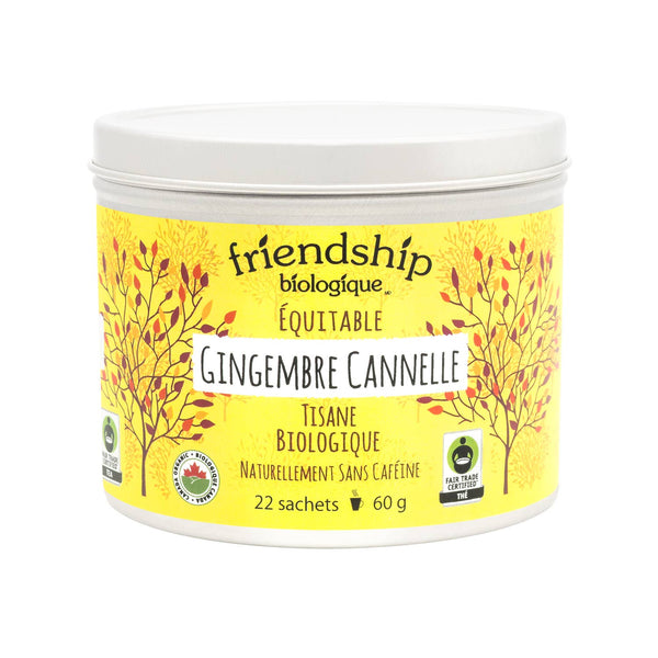 Tin of Friendship Biologique Gingembre Cannelle on a white background
