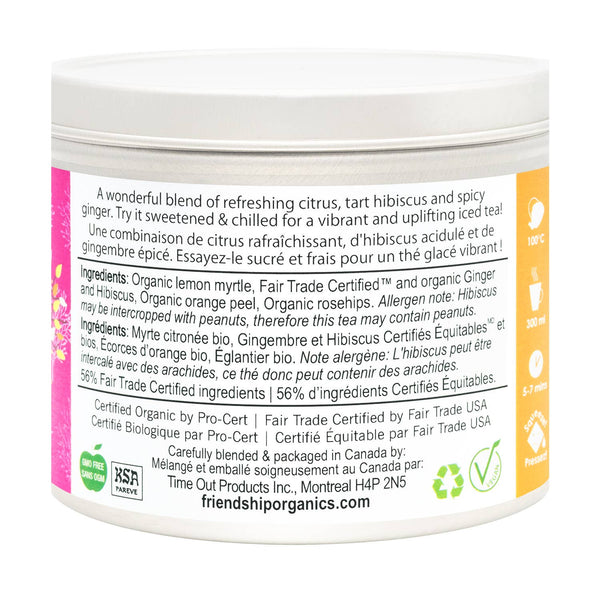 Lemon Ginger Rosé Herbal Tea – Organic & Fair Trade (20 Sachets)