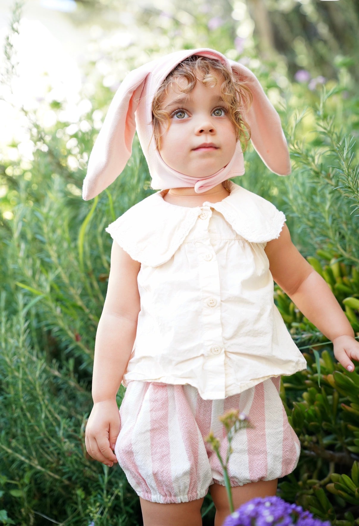 Pink Bunny Bonnet & Tail Set - Soft Cotton Costume for Baby & Kids