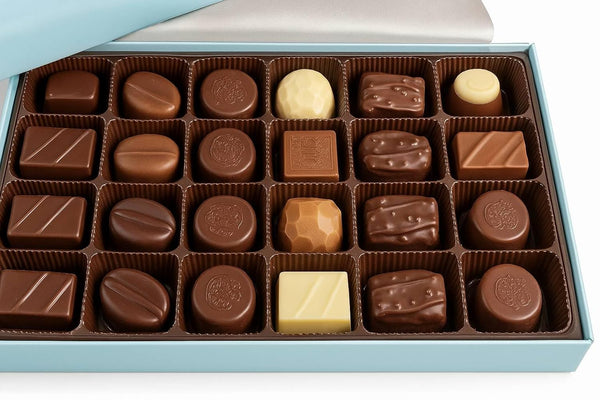 Andy Anand sugar free chocolate truffle assortment showing variety of handcrafted Belgian truffles