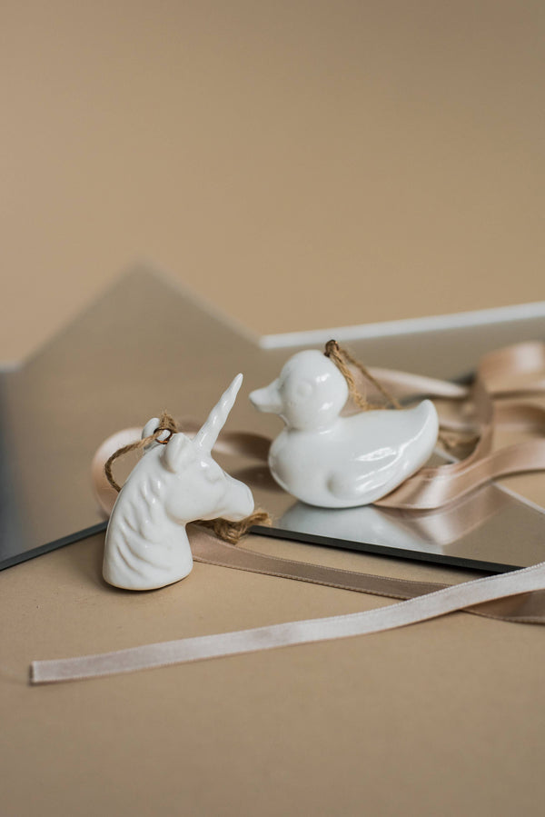 Handmade Porcelain Christmas Ornaments: Mini Bus