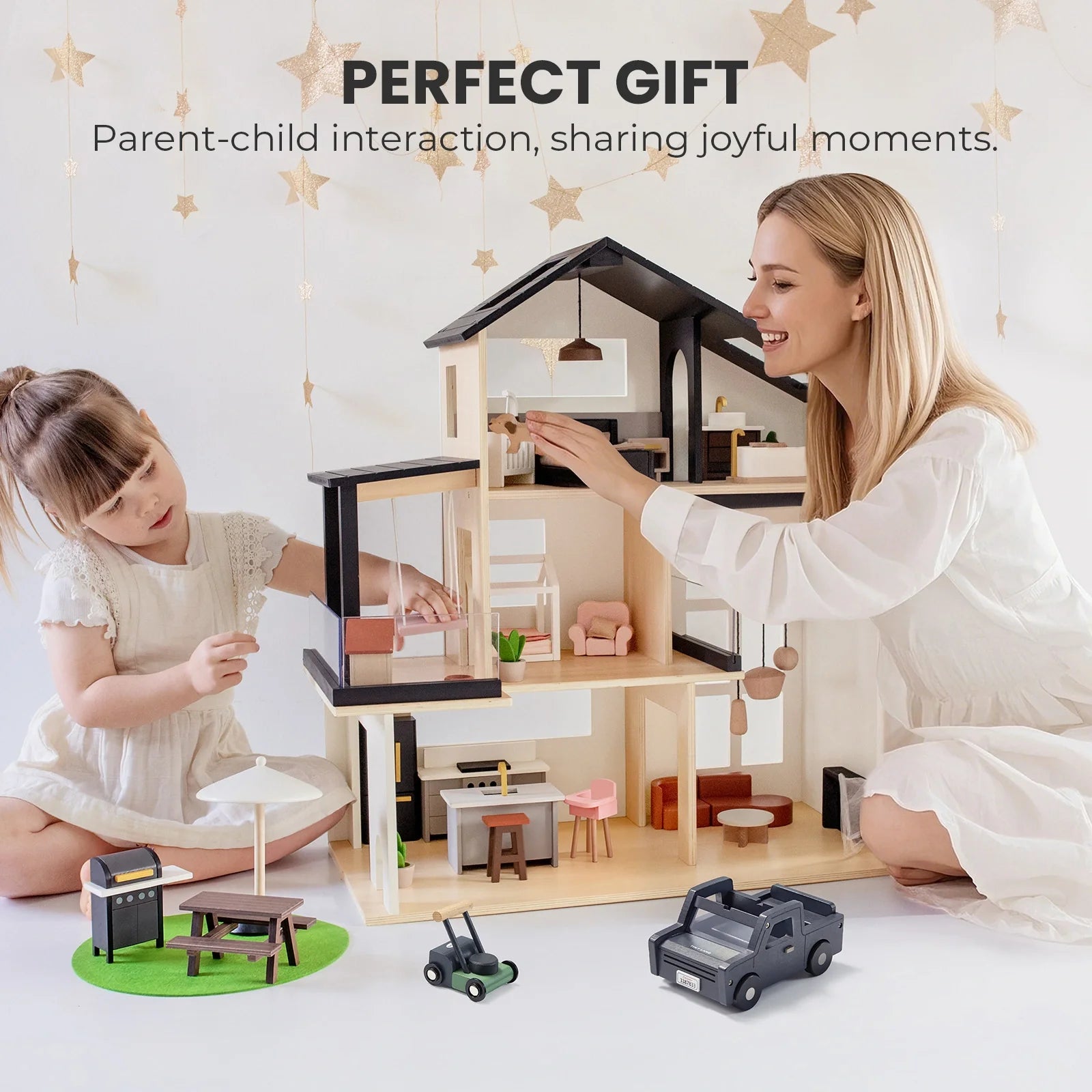 Tiny Land Wooden Dollhouse & Garage Set, Sweetwood Edge