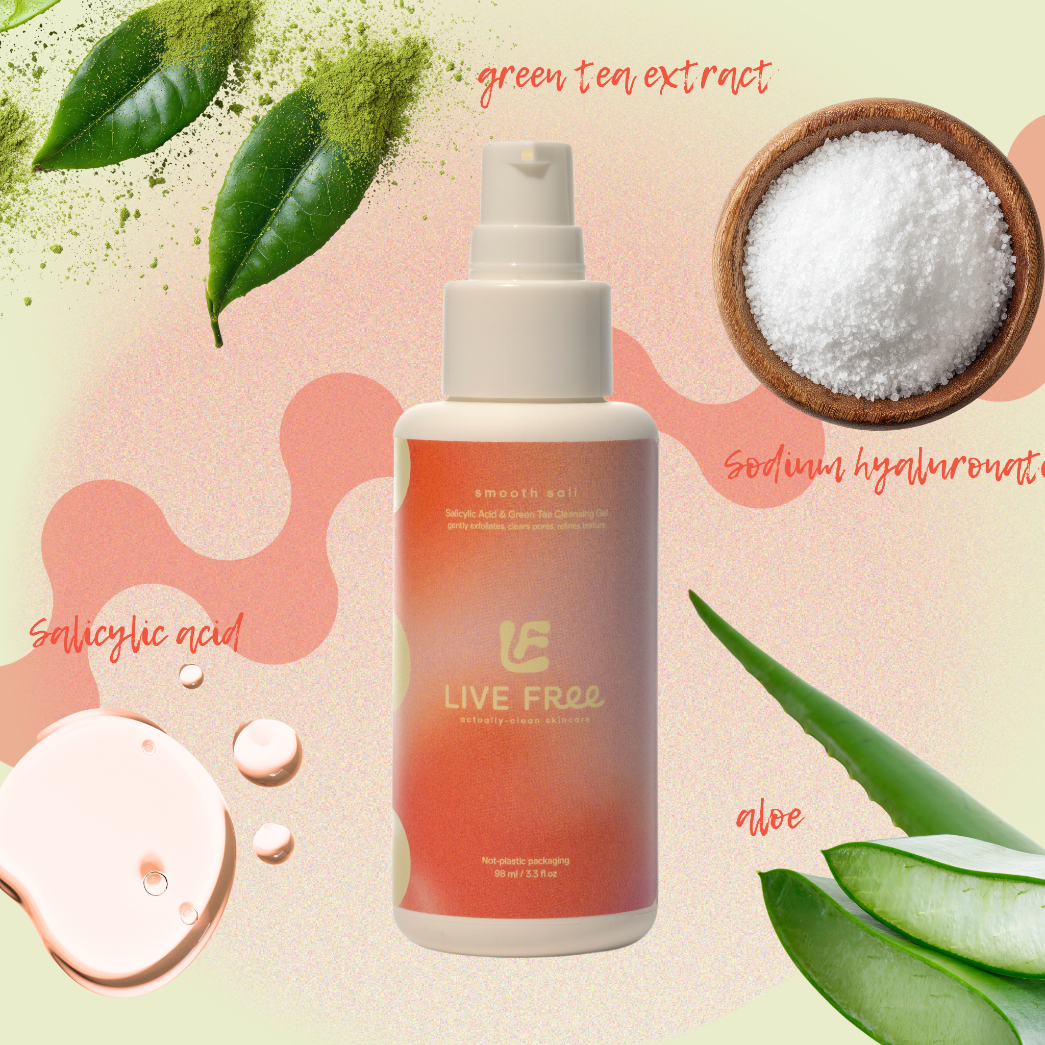 Smooth Sali MADE SAFE certified salicylic acid face wash on a clean, minimal background