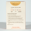 Cookbook or recipe card with baking instructions and branding on a light background