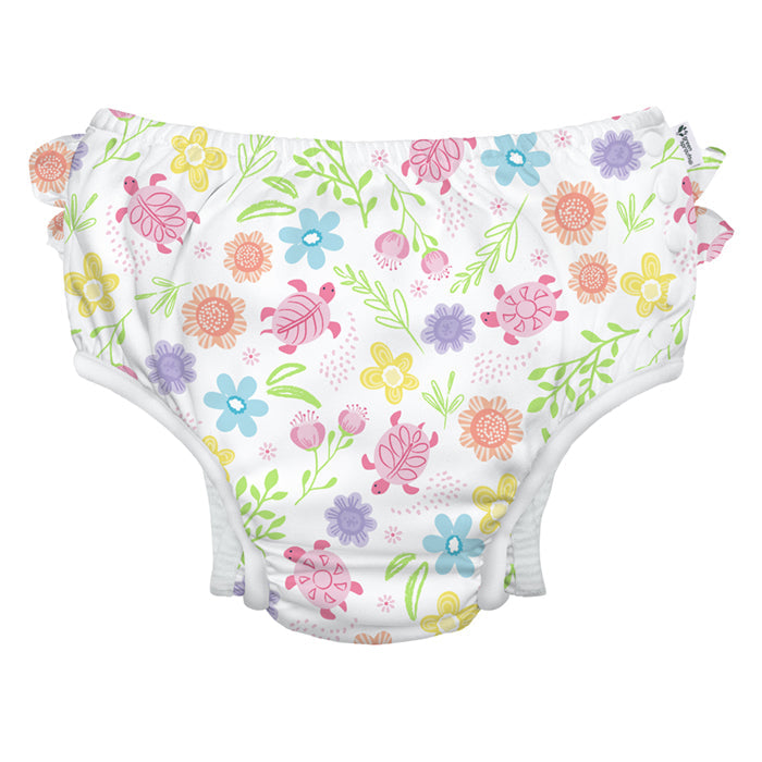 ☀️ Splash Without Worries: Eco Snap Ruffled Swim Diaper with Gussets (Recycled, UPF 50+, Easy Snaps)