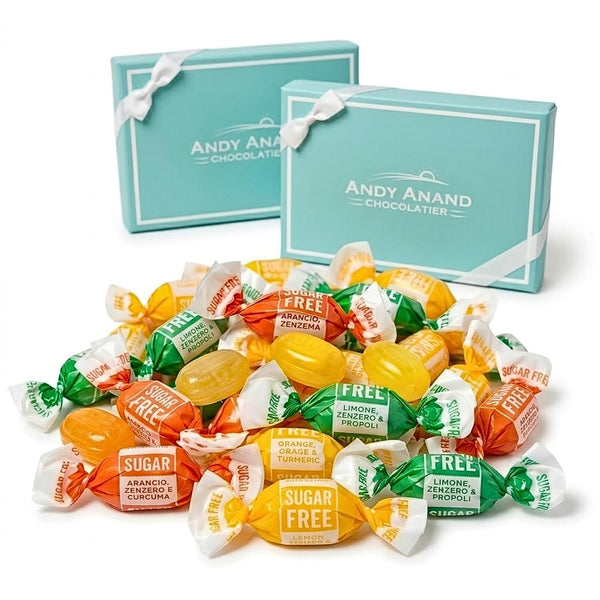 Sugar-Free Ginger Candy – Orange, Mango & Lemon, Made in Italy, 55 pc