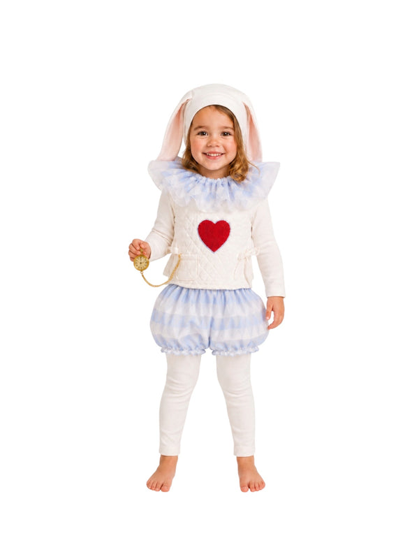 White Rabbit costume cotton bunny hat with pink-lined ears