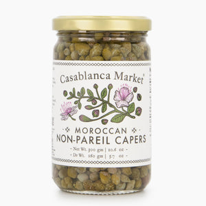 Casablanca Market Moroccan non-pareil capers jar on a clean background