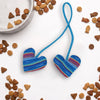 Organic Catnip Double Heart Cat Toy, handmade from upcycled Guatemalan cotton fabric