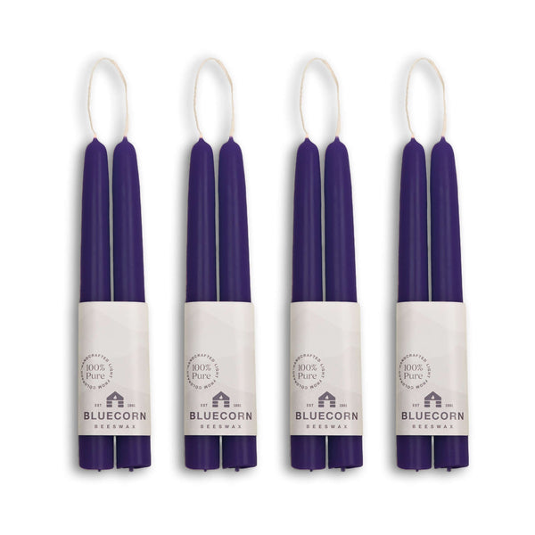 Pure Beeswax Taper Candles – Hand-Dipped Bulk 4-Pair Bundle