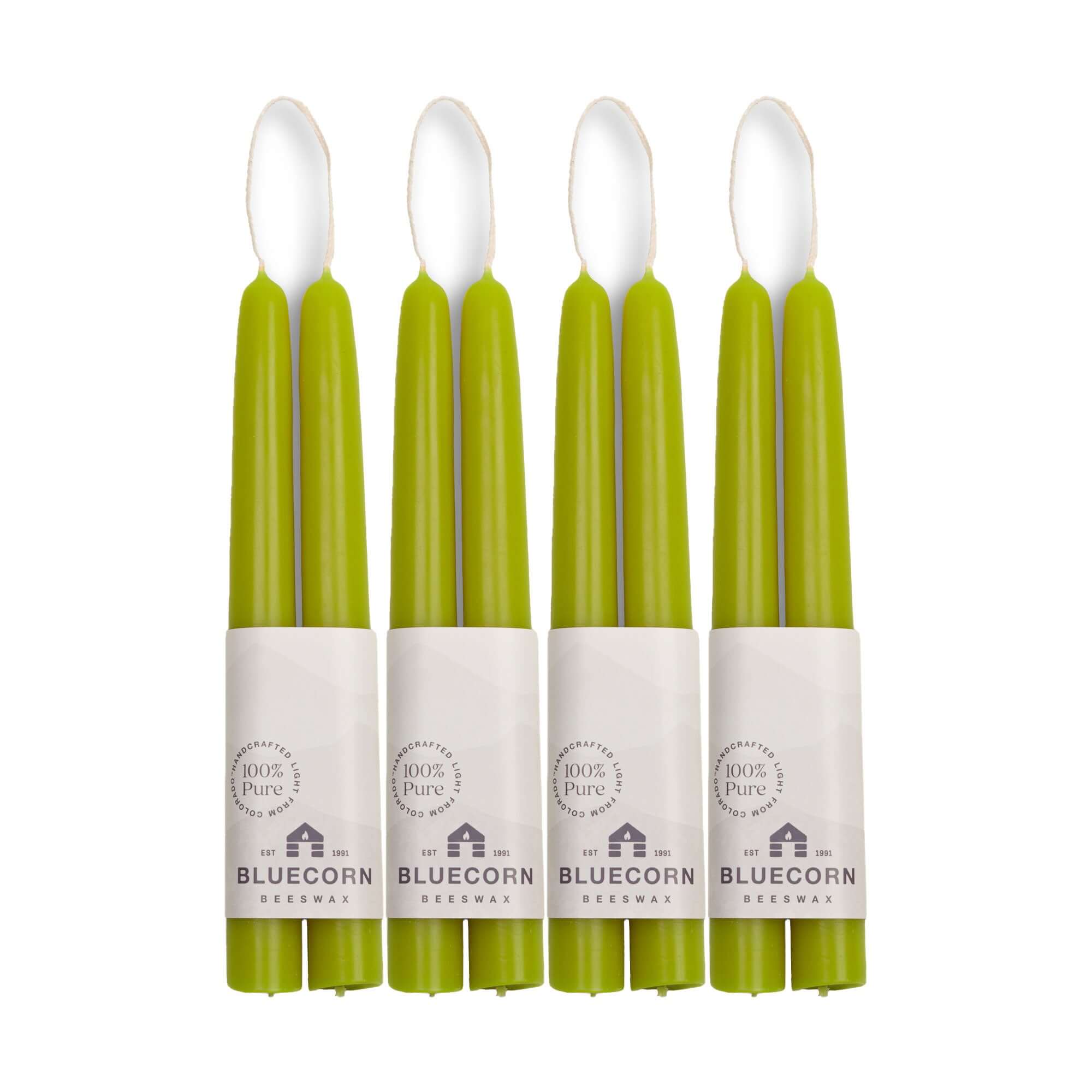 Pure Beeswax Taper Candles – Hand-Dipped Bulk 4-Pair Bundle